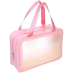 Косметичка прозрачная «MALINKA SHOP», бабочки, цвет розовая пудра, 30*21*10см