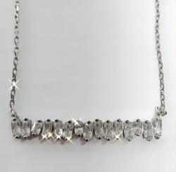 Колье ювелирное, серебро, с фианитами