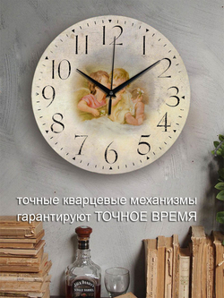 Часы настенные деревянные ангелочки Декор для дома, подарок