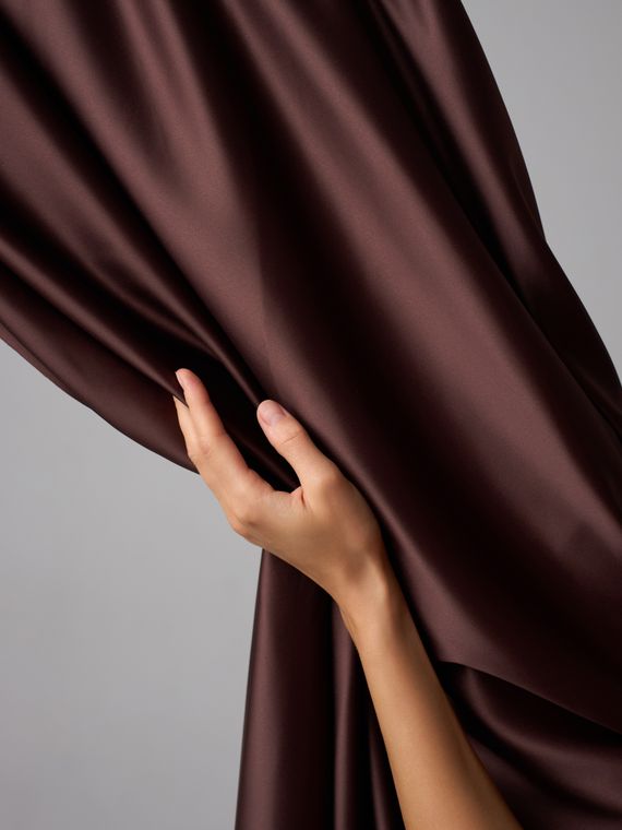 Атлас-стрейч бельевой арт.1007, Китай, шоколад (мерный лоскут)