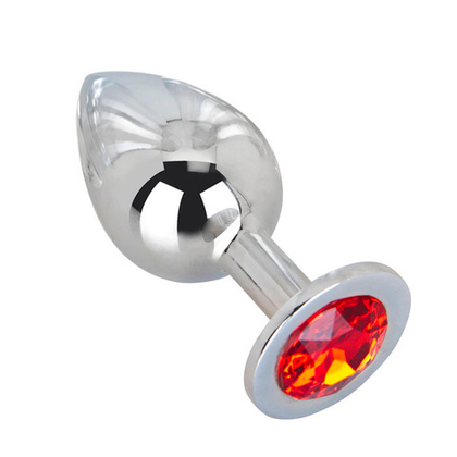 Большой плаг из стали с кристаллом RED FLAME