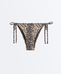 OYSHO Плавки бикини со змеиным принтом и завязками, черный