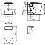 Напольный пристенный унитаз-соло Ideal Standard DEA AquaBlade T349101 сиденье микролифт