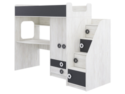 Кровать Адель,1720х1832х850 Свет.дерево/Графит