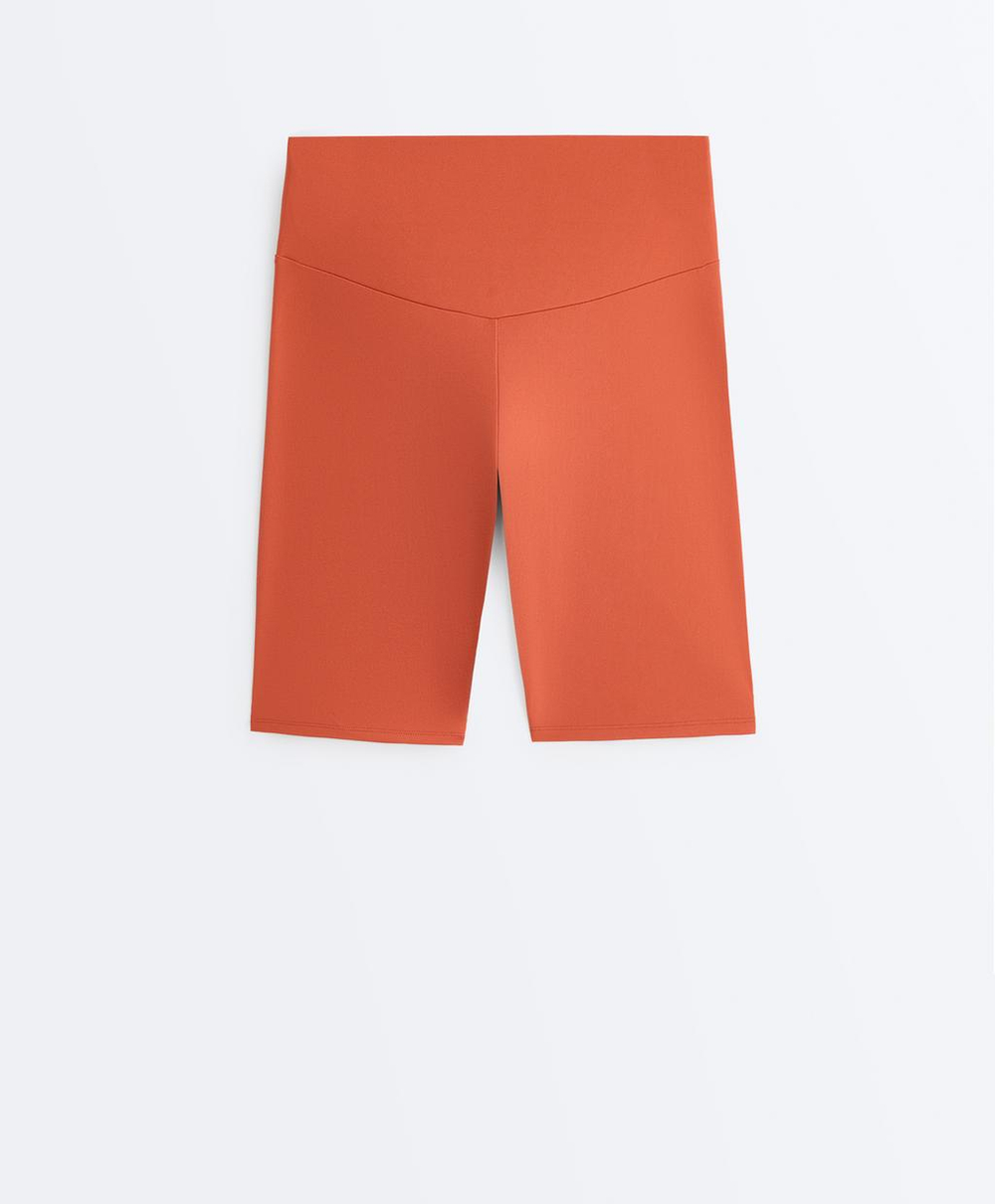 OYSHO Легинсы-велосипедки Comfortlux с высокой посадкой длиной 20 см, терракотовый