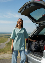 Футболка женская молочная оверсайз хлопок