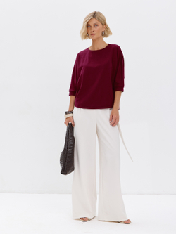 Свободная футболка летучая мышь с рукавом 3/4