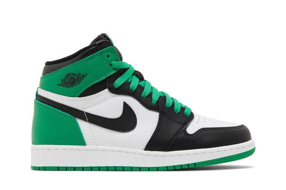 Jordan Air Jordan 1 High Og Black And Lucky Green GS Hyper Sneakers