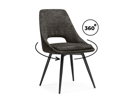 Стул на металлокаркасе Woodville Avianus вращающийся коричневый, черный, ножки черные