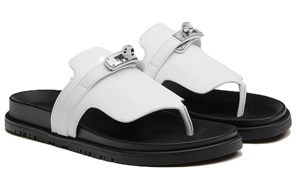 HERMES Empire Flip Flops Women"s White Black