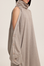 Платье трикотажное на пуговицах