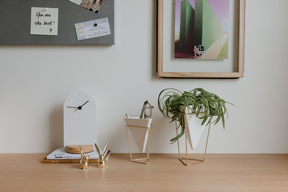 Набор настольных кашпо trigg, белый/латунь, 2 шт.