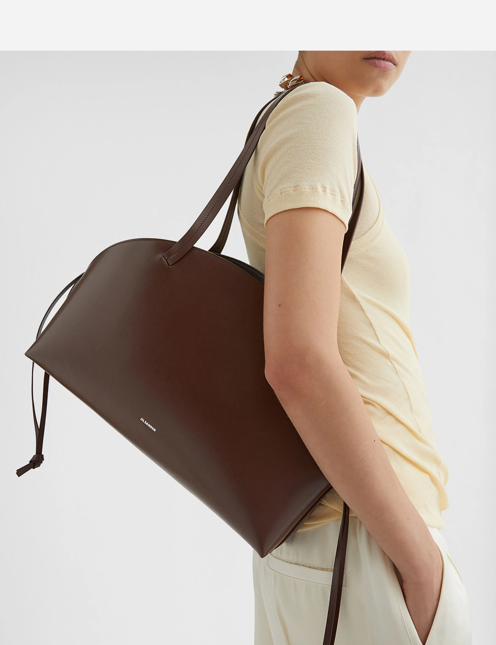 Сумка JIL SANDER Curve Shoulder Medium "Brown"
