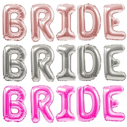 Фольгированная мини-надпись «BRIDE» в трех цветах, AIR, 41 см