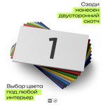 Табличка с номером 1 на дверь квартиры, для офиса, кабинета, аудитории, склада, белая 120х70 мм, Айдентика Технолоджи