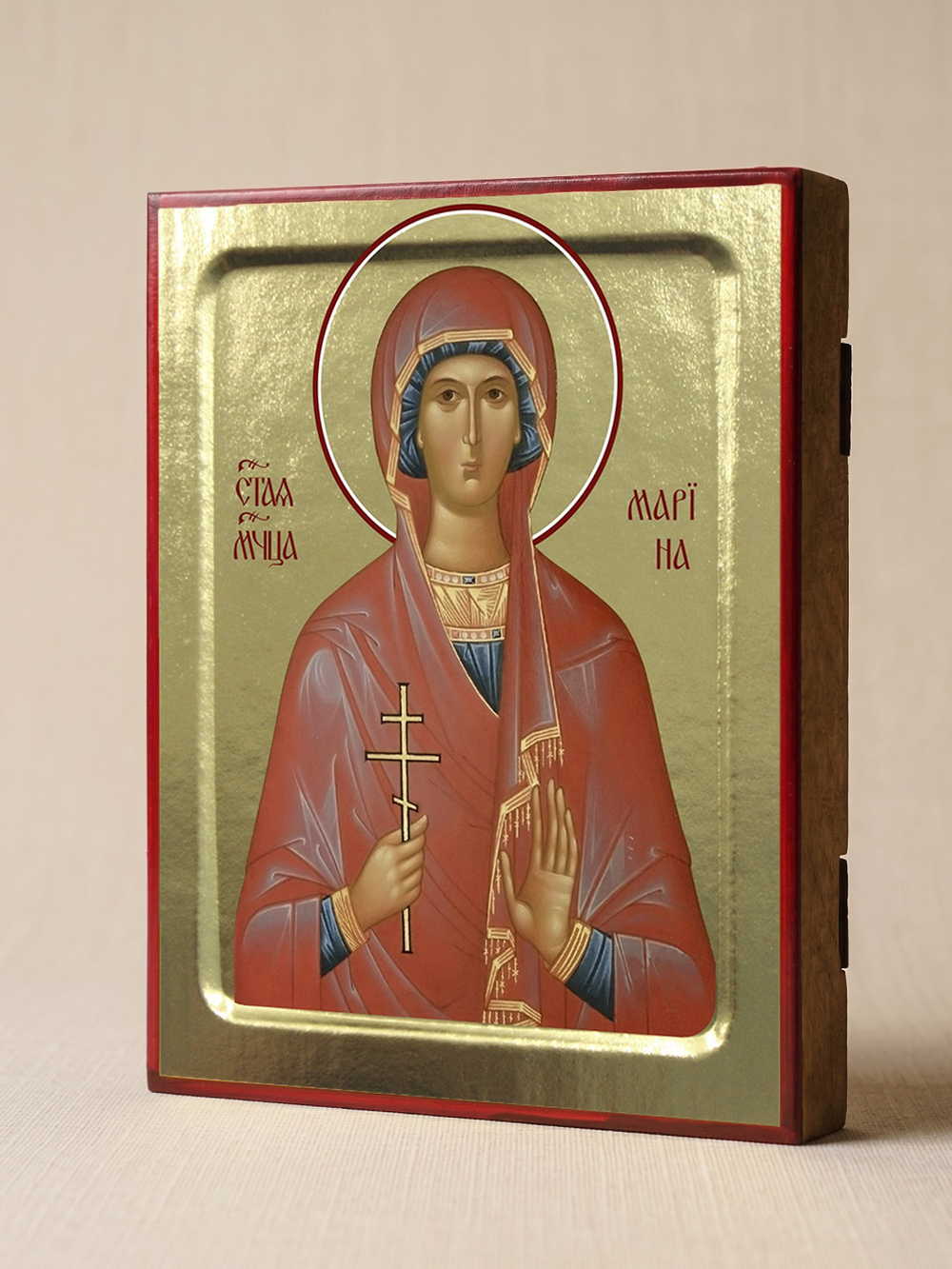 Икона Марины, мученицы на дереве: 125 х 160 (Синопсисъ)