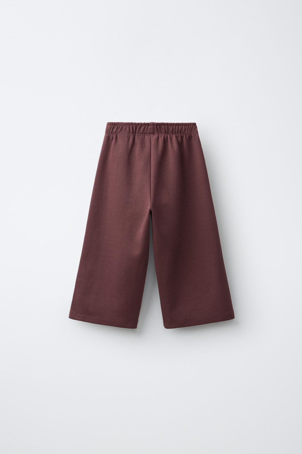 ZARA БРЮКИ WIDE LEG ИЗ МЯГКОЙ ТКАНИ С СЕРДЦЕМ, ШОКОЛАДНЫЙ