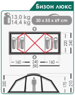 КЕМПИНГОВАЯ ПАЛАТКА NORMAL БИЗОН ЛЮКС