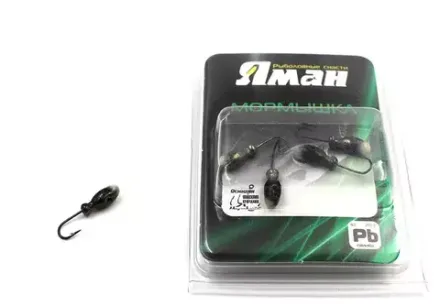 Мормышка "ЯМАН" щелкун с отв.,цв.BN, с фосф. пяткой, вес 0,5 г