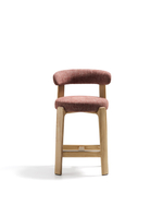 Полубарный стул Granite из терракотовой синели и ясеня с натуральной отделкой 65 см