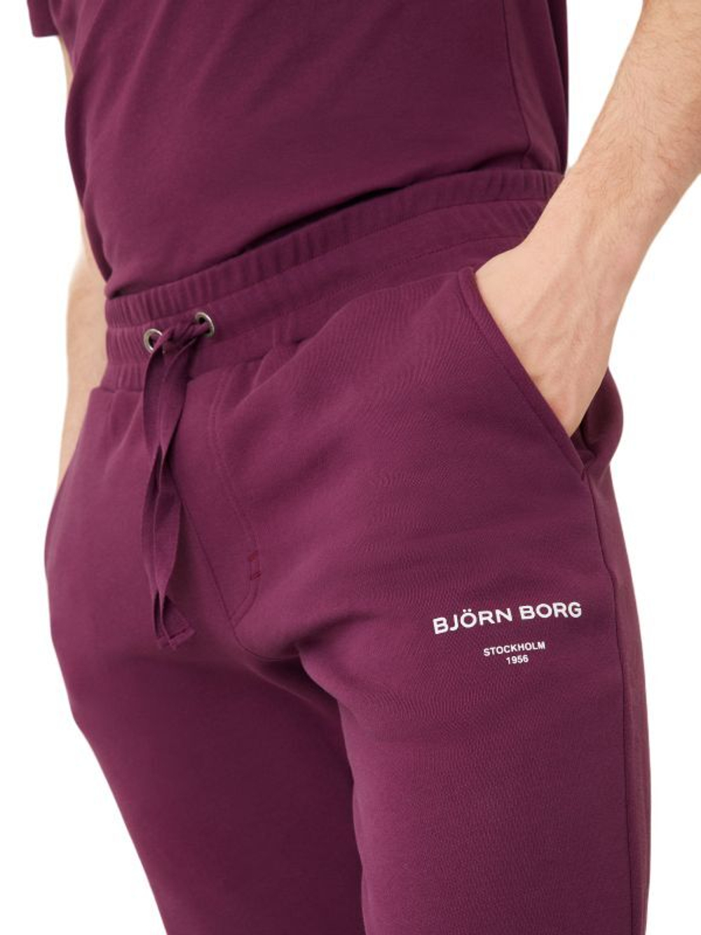 Мужские теннисные штаны Björn Borg Logo Pants - grape wine