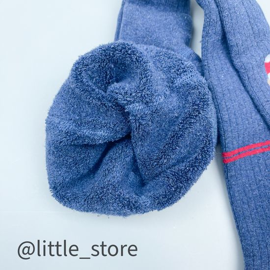 Колготки махровые Мишка в шапке, Синий индиго