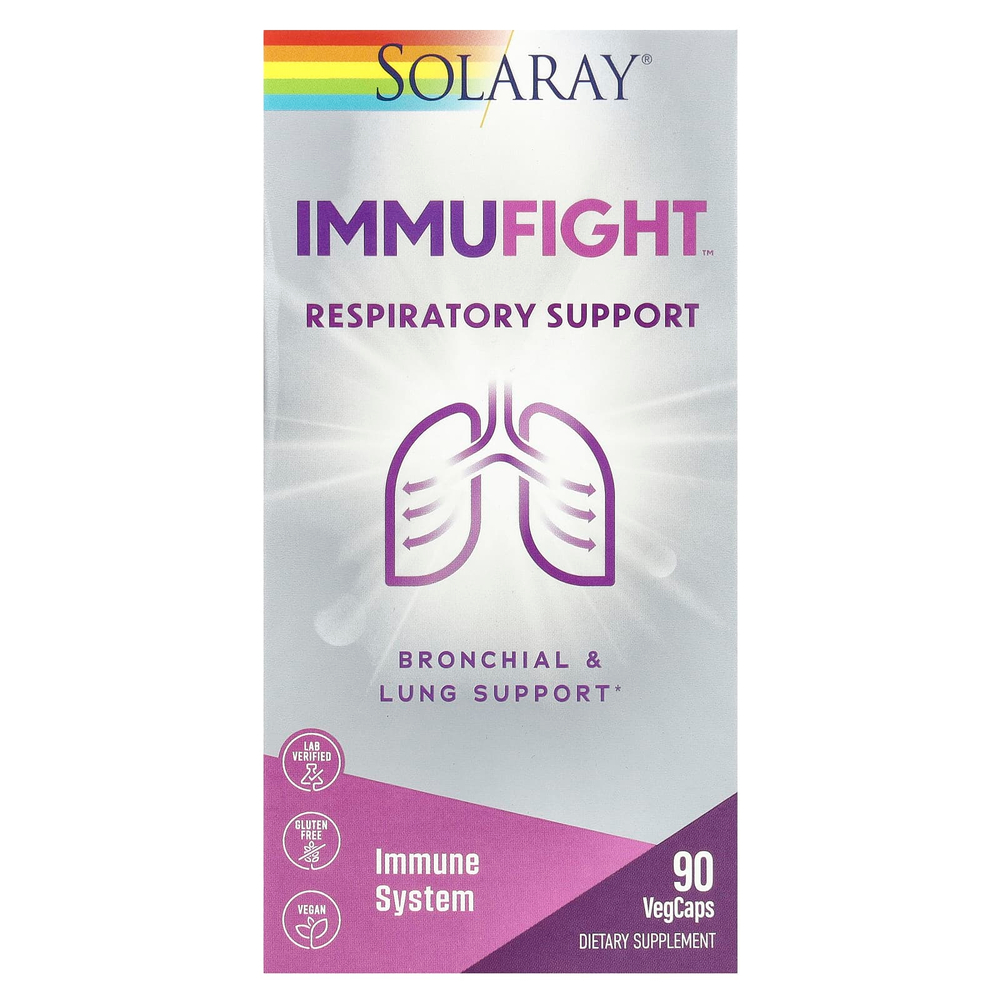 Solaray, ImmuFight ™, поддержка дыхательной системы, 90 растительных капсул