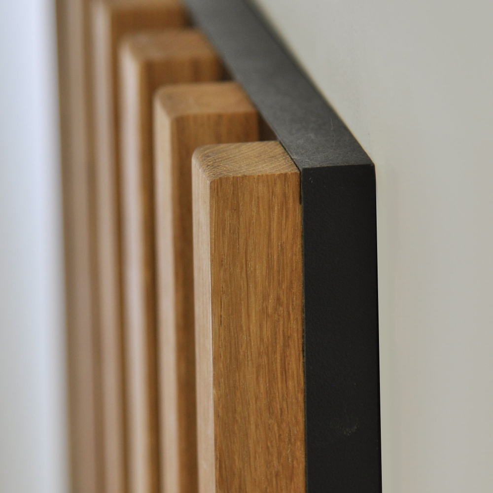 Вешалка деревянная Пиафорте Нигелла 1196х331 мм со складными крючками (10 шт) / Вешалка для одежды настенная деревянная из массива дикого дуба и ДСП в прихожую