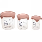 Набор банок для продуктов 3шт (400мл,800мл,1500мл)с мерной шкалой