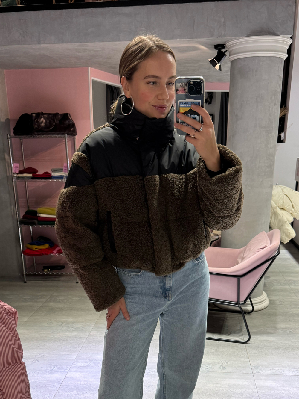 Пуховик North шоколадный