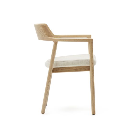 Стул Alocs из бежевой синели из массива дуба с натуральной отделкой FSC Mix Credit (съемный чехол)