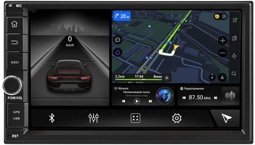 2DIN магнитола - Canbox с 7" экраном и крутилкой на Android 10, Быстрая, Carplay, 4G SIM-слот