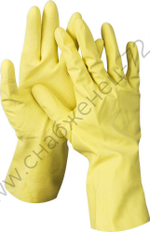 DEXX р.L, хозяйственно-бытовые, с х/б напылением рифлёные, латексные перчатки (11201-L)