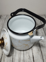 Чайник 3,5л с рисунком Мрамор золото бел. 1с26я