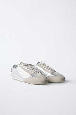 ZARA БЛЕСТЯЩИЕ КРОССОВКИ, СЕРЕБРИСТЫЙ