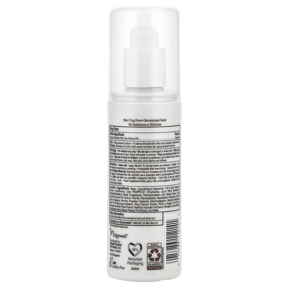 Hawaiian Tropic, минеральный солнцезащитный лосьон, SPF 50, 100 мл