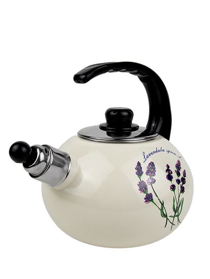 Чайник 2,5 л. эмалированный со свистком Kamille KM 1034 с черной бакелитовой ручкой