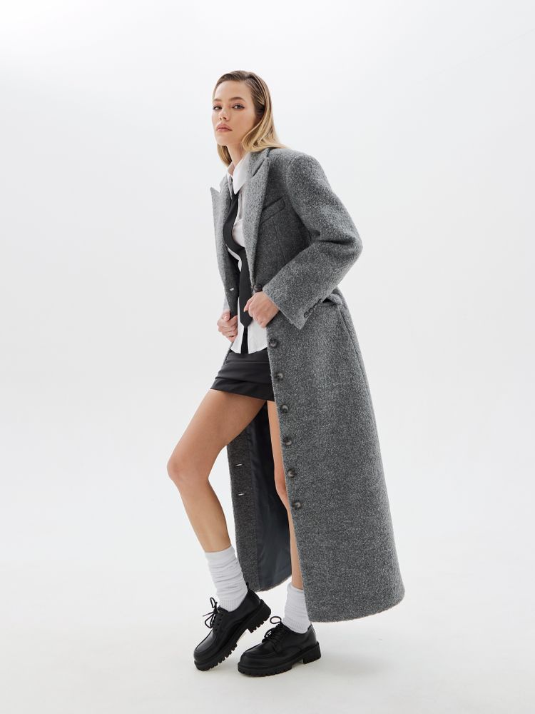 Пальто однобортное приталенное Grey