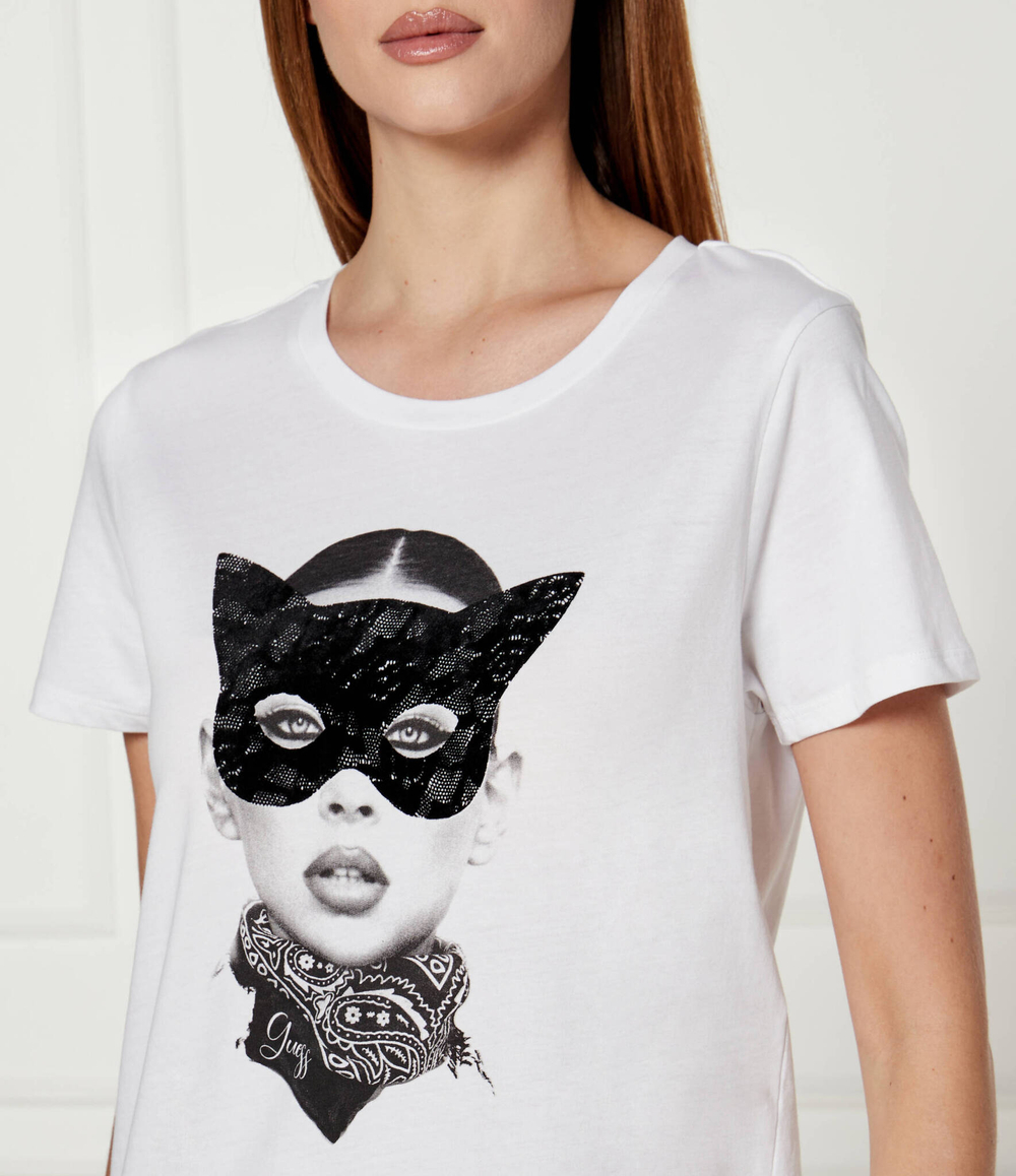 Футболка CAT MASK GUESS - белый(W4BI37 K9RM1)