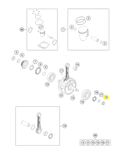 Гайка коленвала KTM, HQV, GASGAS M12х1