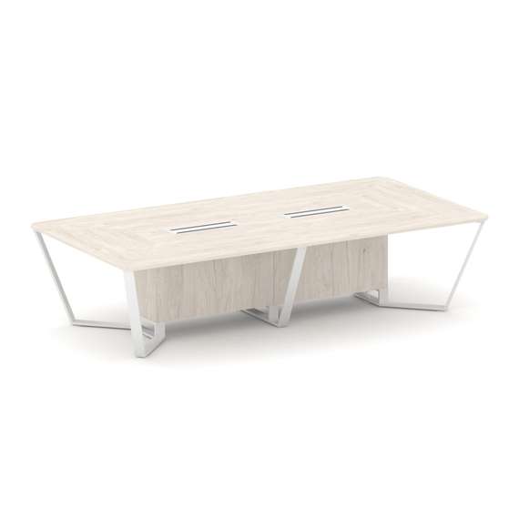 Steel Meet Стол переговорный прямоугольный KDK-PR.B.SP-12 Денвер Светлый/Металл Белый 3200*1600*750