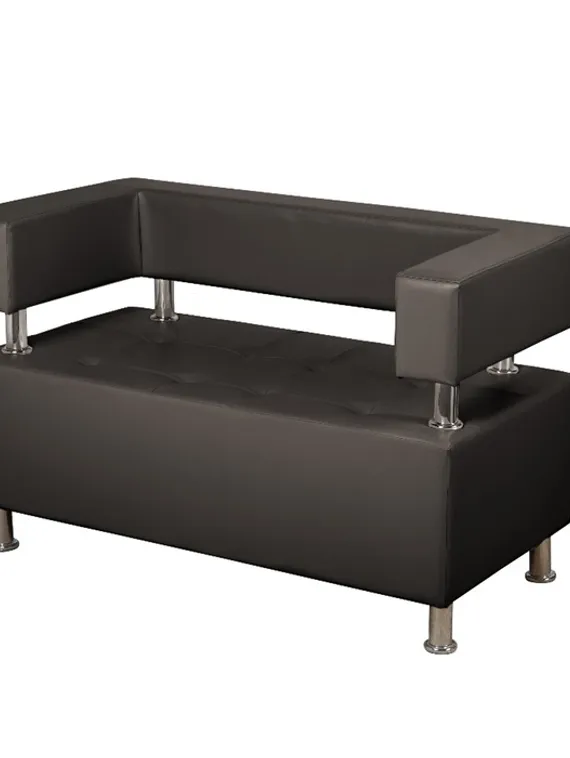 Диван 2-х местный "Борк", черный глянец