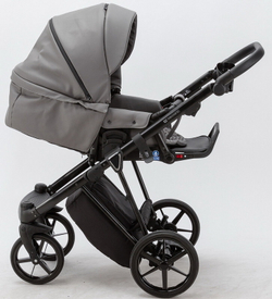 Детская коляска Adamex Porto Deluxe 2 в 1 PO-SA04 (СЕРАЯ.КОЖА)