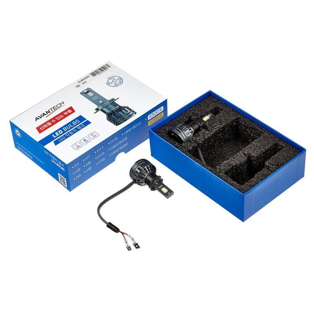 Лампа светодиодная LED Avantech H3 12V 35W, 4300K 3500lm (комплект 2 шт.) ALB0335Y