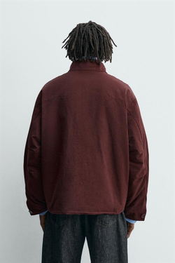 ZARA КУРТКА СВОБОДНОГО КРОЯ С КАРМАНАМИ, БУРГУНДИ