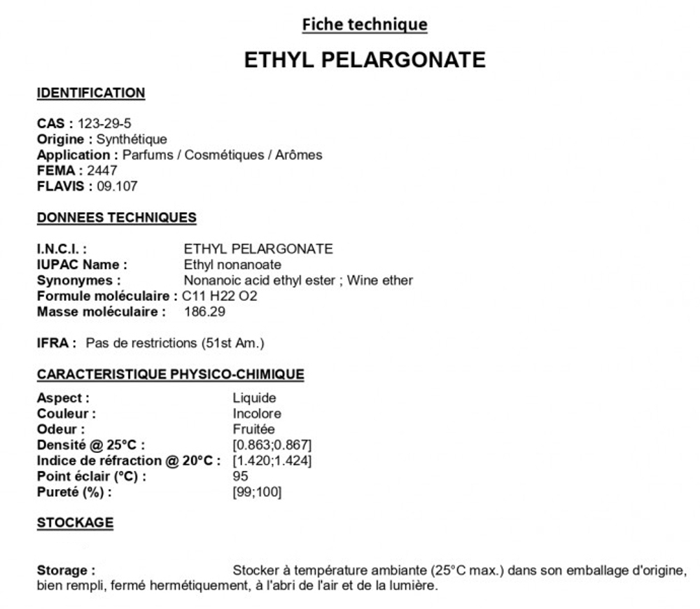 ETHYL PELARGONATE / ЭТИЛ ПЕЛАРГОНАТ CAS 123-29-5