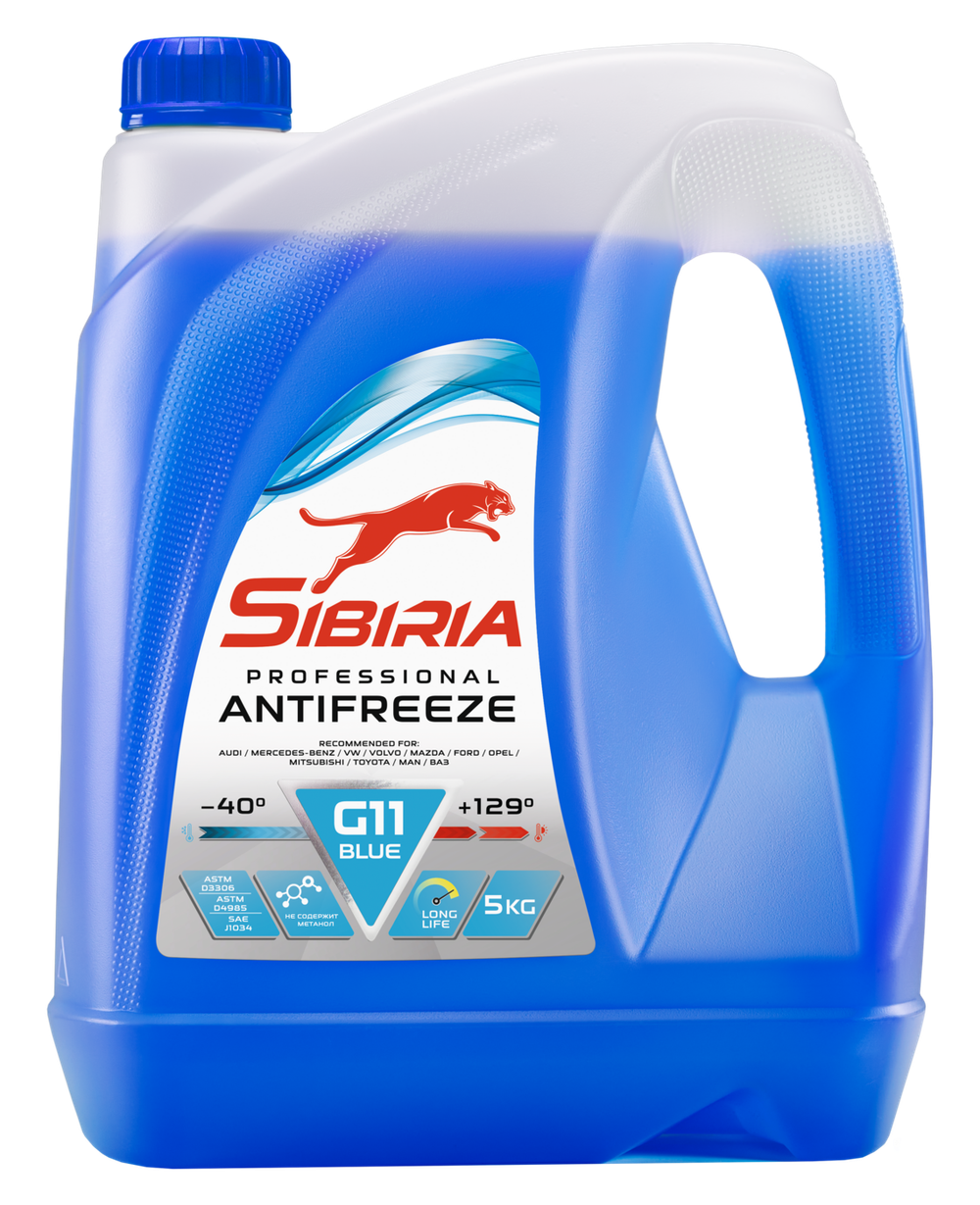 Антифриз Sibiria G11, синий, 5 кг