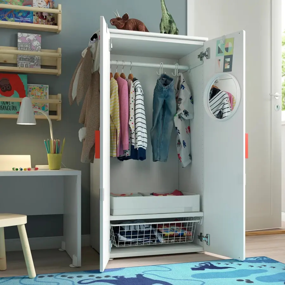 Шкаф - SMÅSTAD / SMАSTAD  IKEA /СМОСТАД  ИКЕА, 60x42x123 см, белый/серый