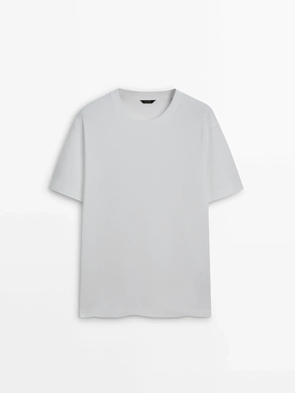 Massimo Dutti ФУТБОЛКА С КРУГЛЫМ ВЫРЕЗОМ, ХАКИ