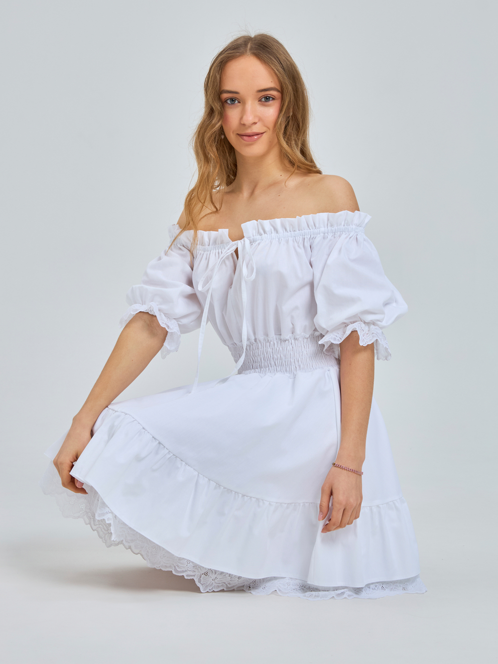 Сарафан летний однотонный для девочки белый